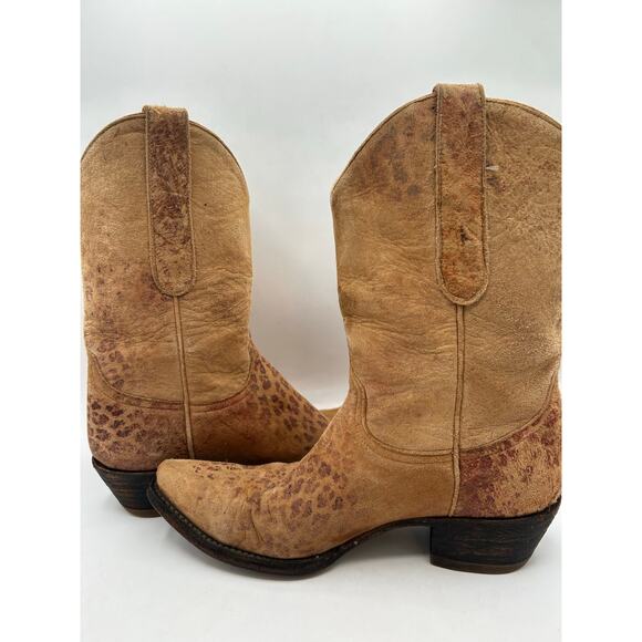 OLD GRINGO WOMEN'S LEOPARDITO WESTERN BOOTS - SNIP TOE Tan LEATHER SIZE 7 - Picture 3 of 11